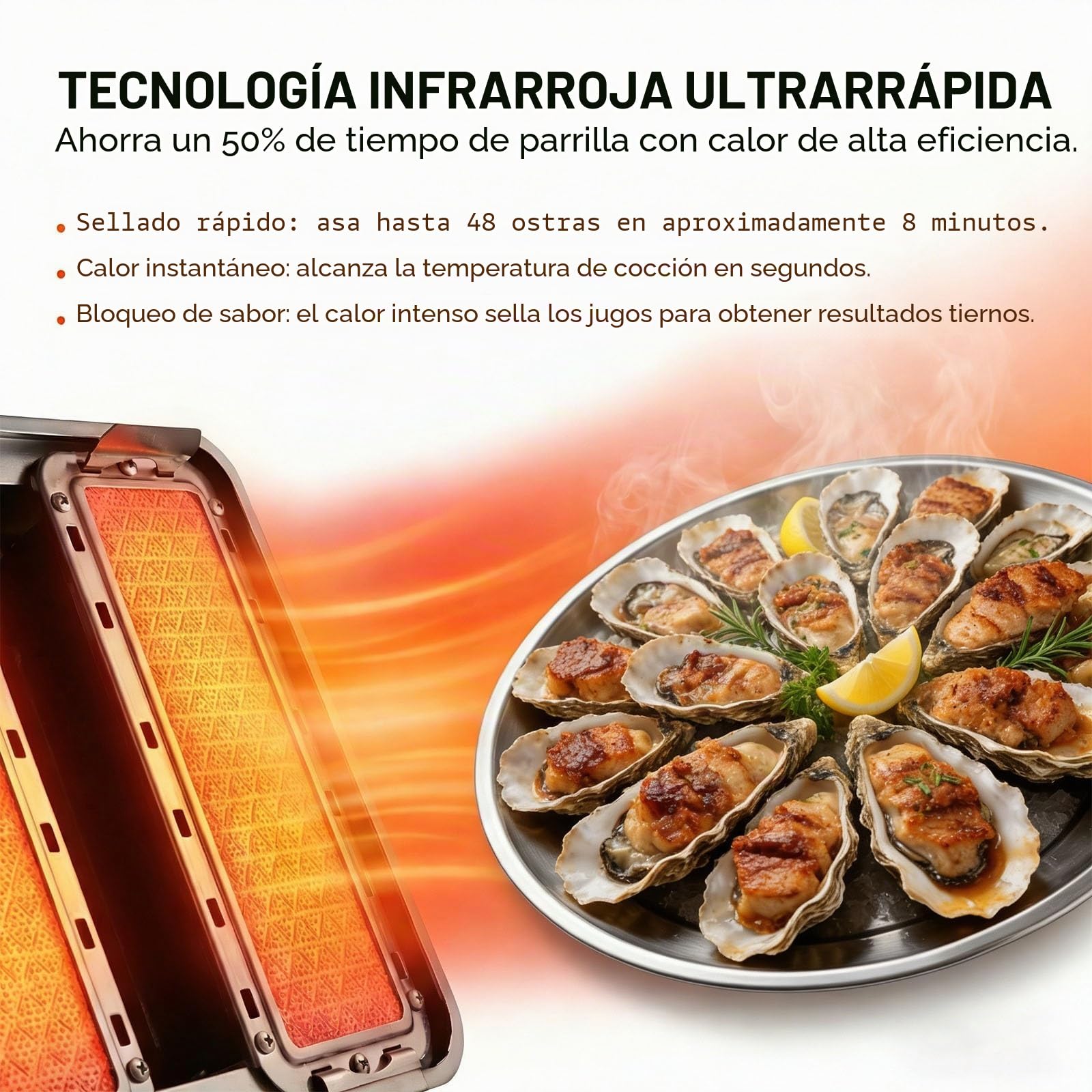 Barbacoa de Gas de Sobremesa Acero Inoxidable 304, 4/8/10 Quemadores con Tapa, Altura de Rejilla Regulable, Parrilla Profesional para Balcón y Camping, Butano 2800Pa(4 Burner)