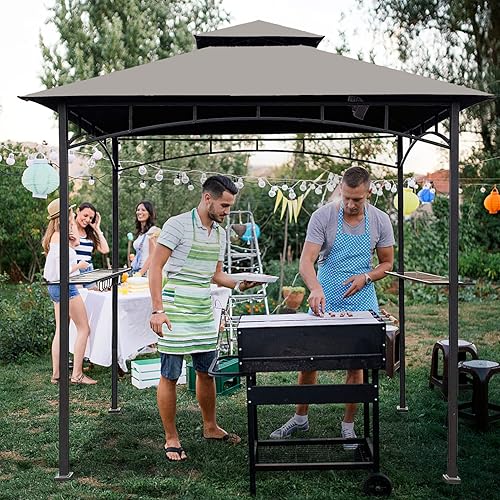 Miniatura 7 de Wonwon - Toldo de repuesto para kiosco de 5 x 8 pulgadas, cubierta de techo de barbacoa de doble nivel, refugio de parrilla solo apto para el modelo