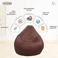 Vista 5 de Ample Decor - Funda para puff (relleno no incluido), almacenamiento de juguetes de peluche de cuero sintético suave, construcción duradera