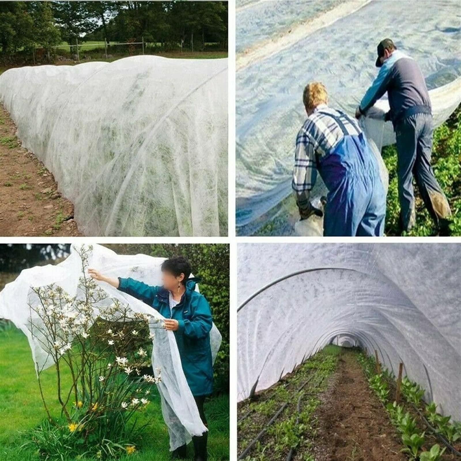 Grandi Telo per Piante Inverno Antigelo, Riutilizzabile Tessuto Non Tessuto per Piante Grandi, Vello da Giardino Panno Antigelo per Piante, Permeabile all'Acqua e Resistente ai Raggi UV,40gsm