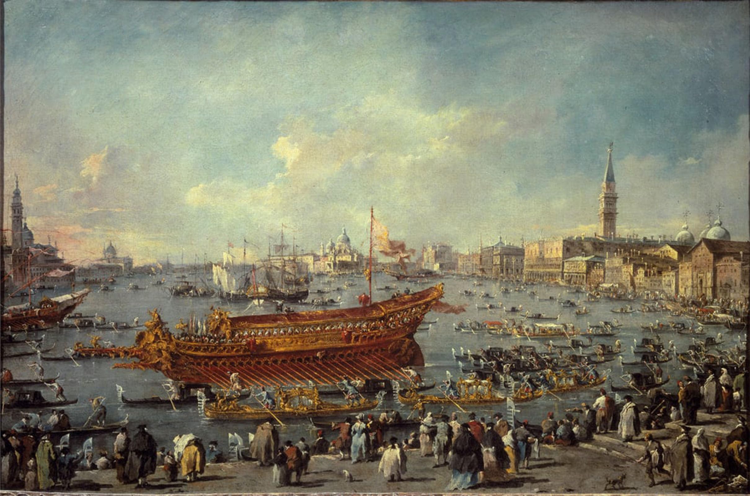 POSTERIIk Famous Modern Artwork Art Mural the Departure of the Bucentaur to the Lido for the Ascension Day Ceremony by Francesco Guardi Oil Paintings Pictures for Home Decor 60x90cm