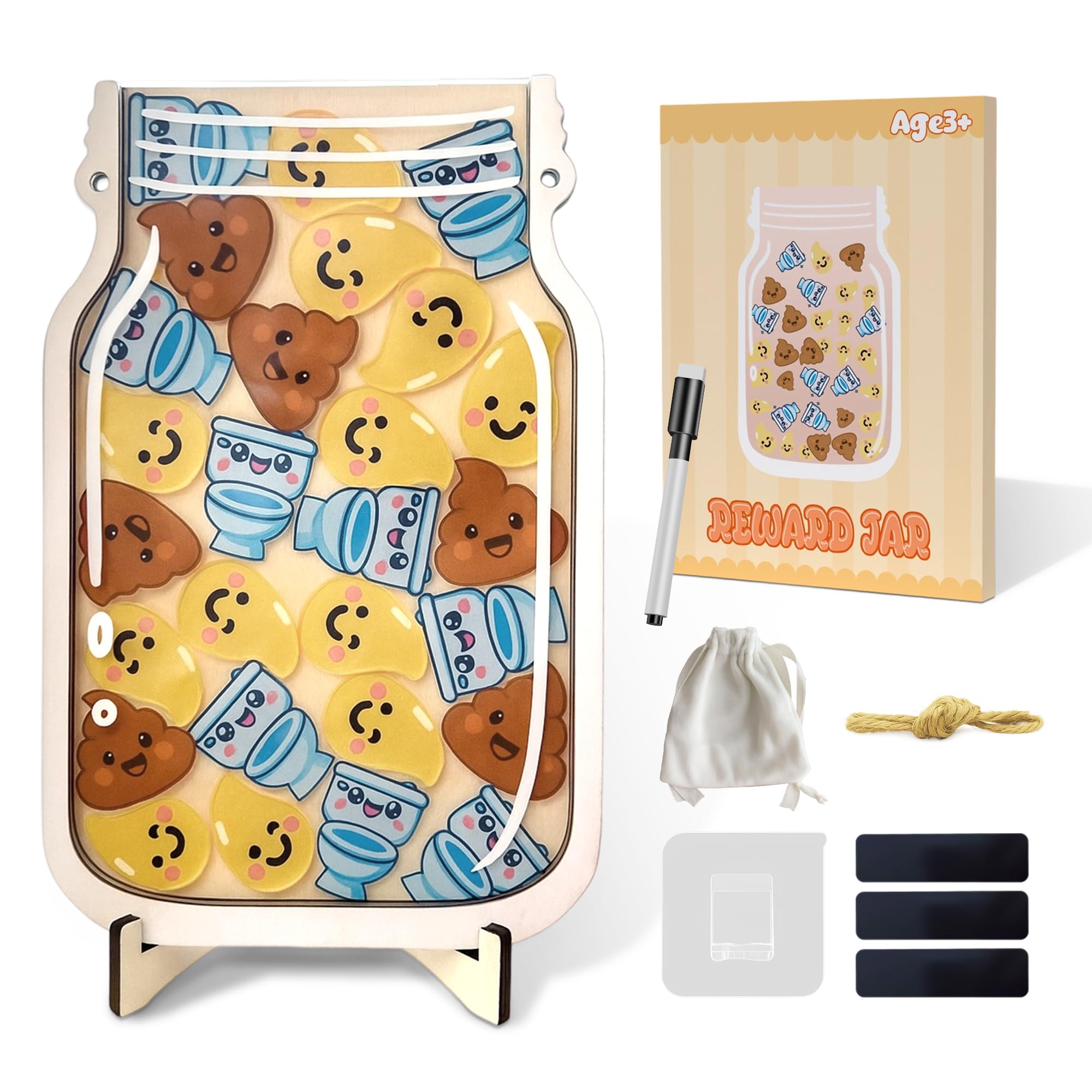 Yoink Reward Jar for Kids Potty Training Reward Jar with 27 Fun Tokens Potty Rewards for Toddlers Boys