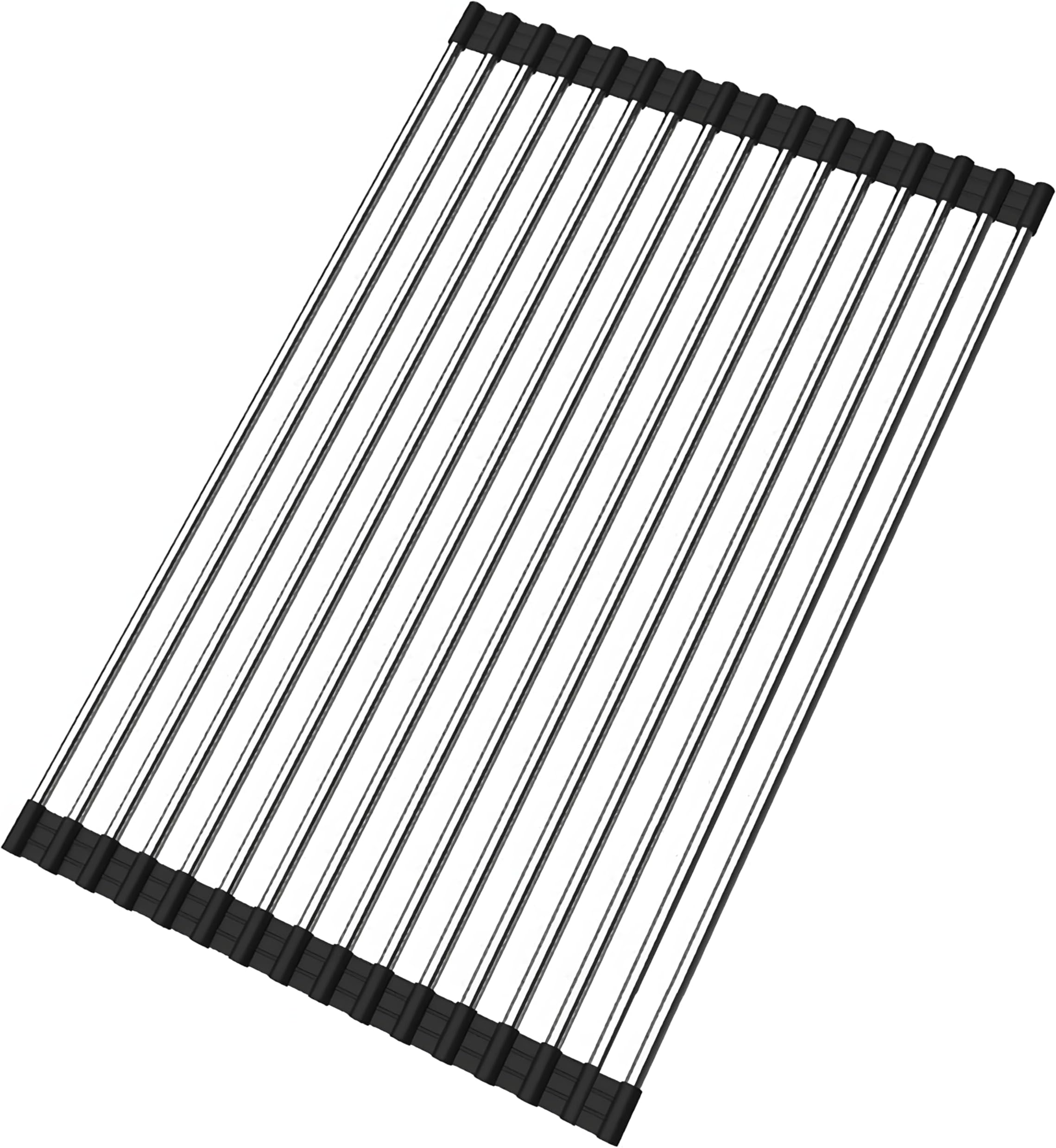 Roll up Dish Drying Rack Over The Sink Kitchen Roll up Sink Drying Rack Portable Dish Drainer Foldable Dish Drying Rack (Black, (47 * 18 * 35) CM)