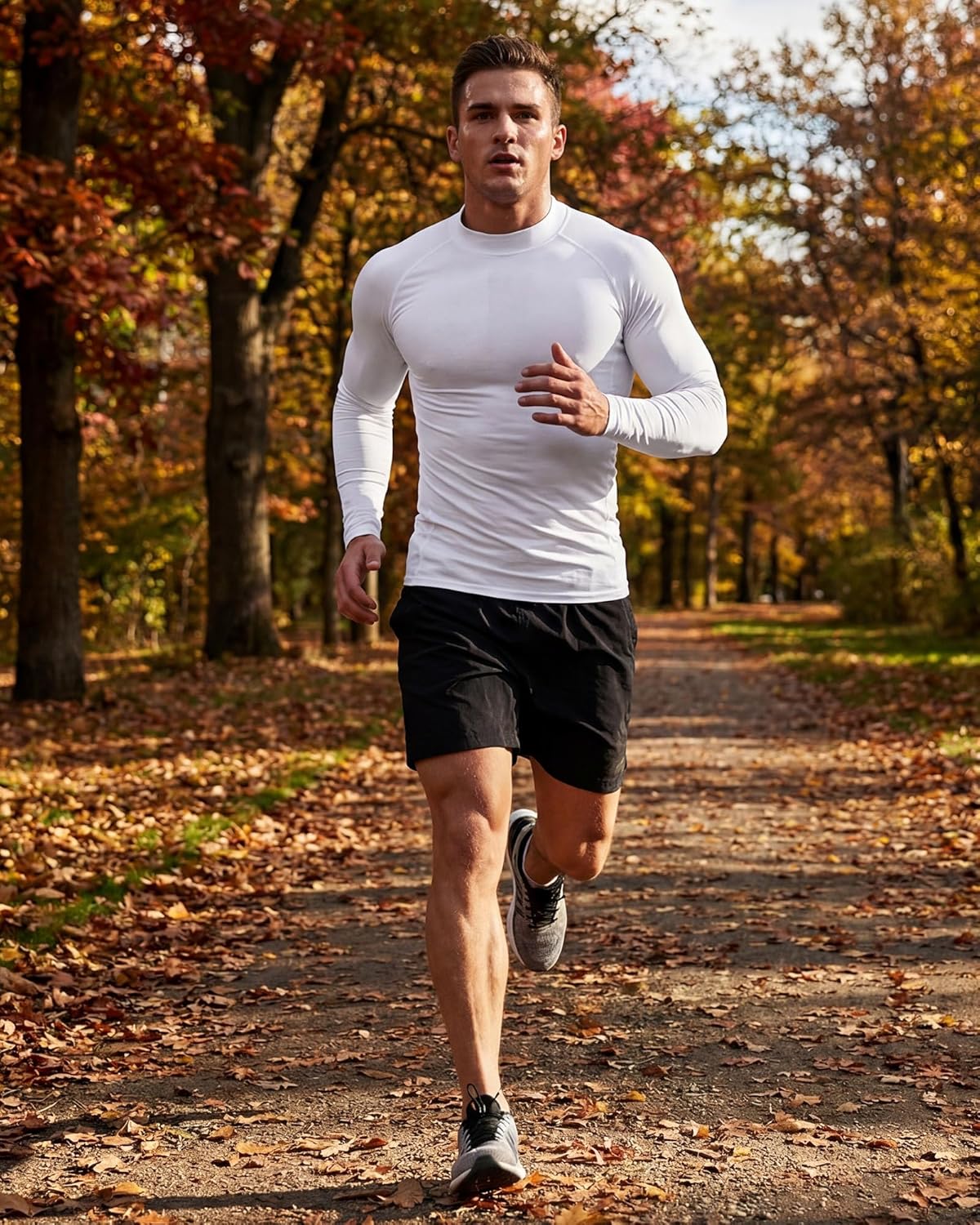 Hicarer 4 Pcs Men's Athletic Compression Shirts Workout Running Long Sleeve Shirt Mock Neck Dry Base Layer Tops - Image 2