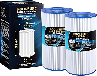 POOLPURE Spa Filter Replaces Pleatco PRB35-IN, Unicel C-4335, Guardian 409-219, Filbur FC-2385, 03FIL1300, 17-2482, 25393, 303557, 817-3501, R173431, 35 sq.ft, 5 X 9 Drop in Hot Tub Filter, 2 Pack