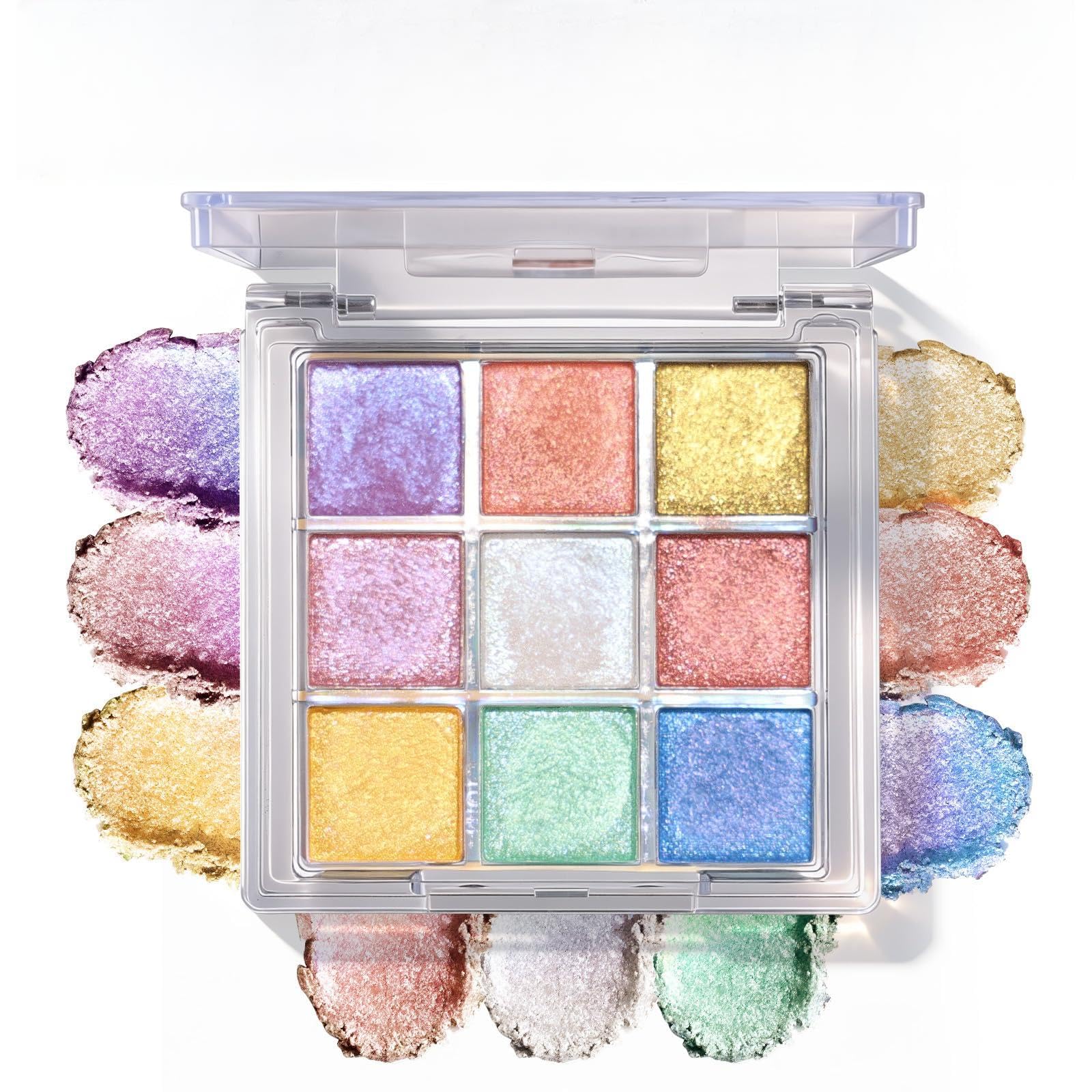 9 Colors Chameleon Eyeshadow Palette, Multichrome Eyeshadow 2# Blushed Twilight