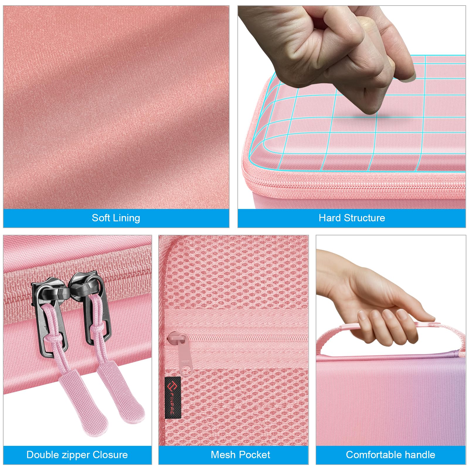 Fintie Custodia organizer da viaggio per occhiali da sole con 8 scomparti regolabili, in EVA rigida, per uomini e donne, Fantasia Ombre, Large, Custodia organizer da viaggio per occhiali da sole con