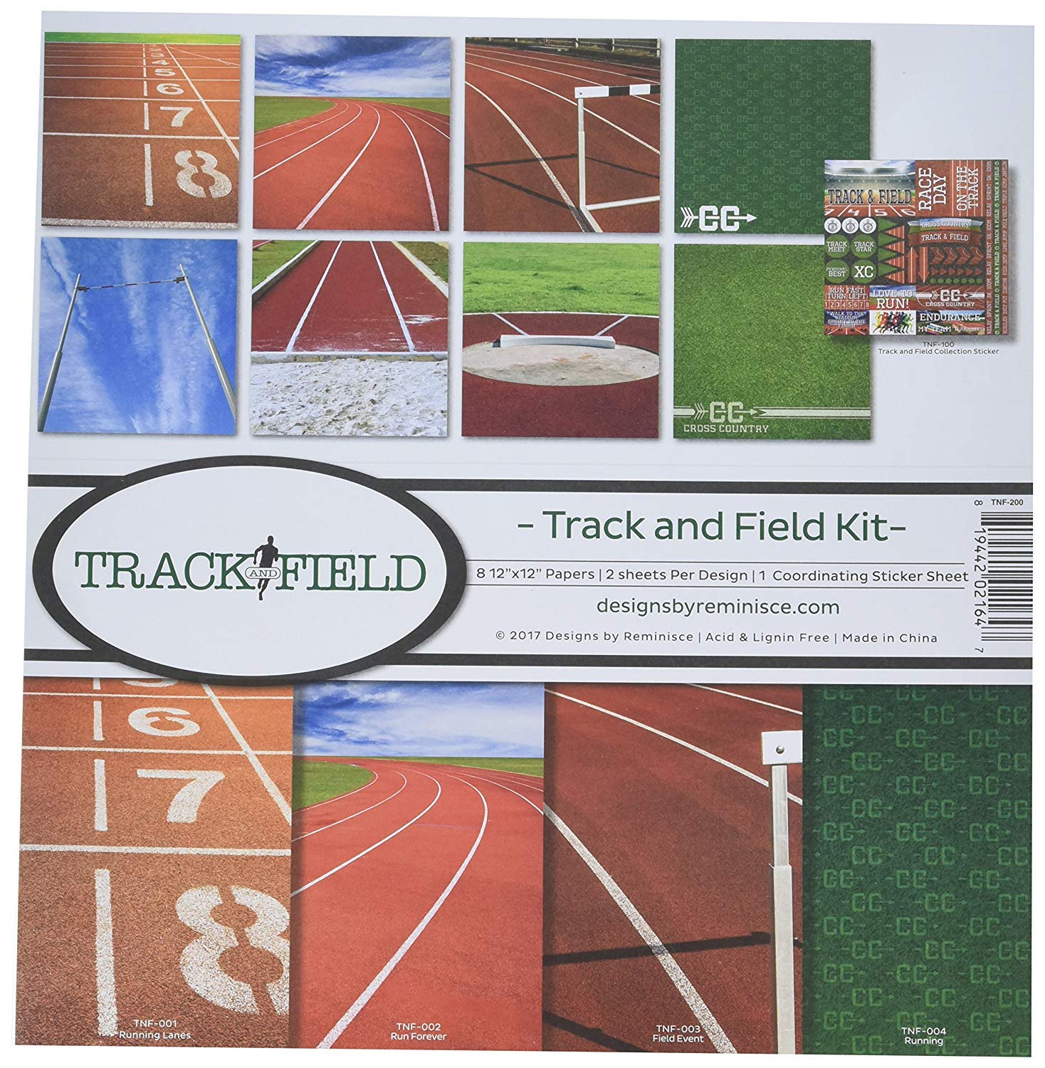 Reminisce Track and Field Collection Scrapbook Kit, Track & Field