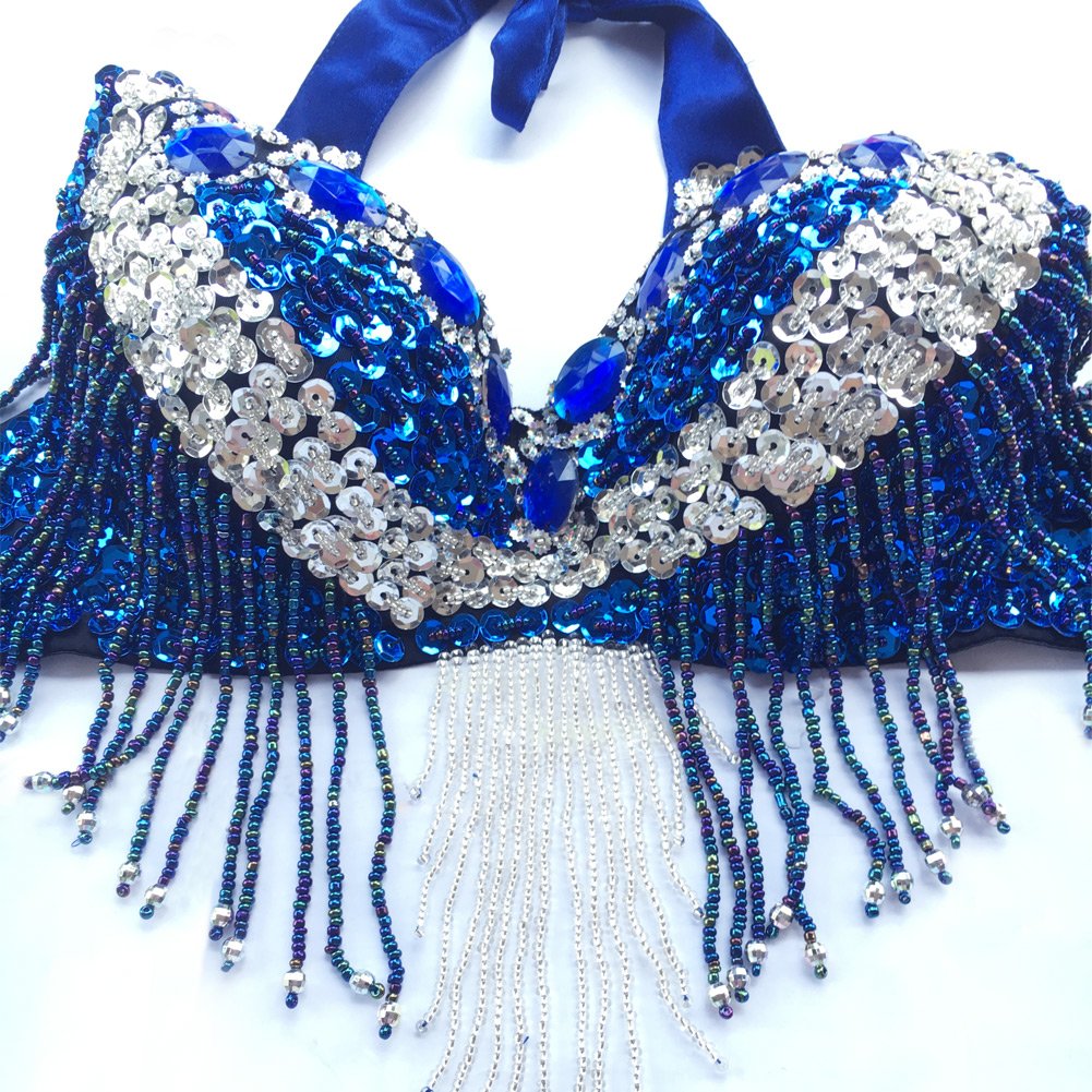 ROYAL SMEELA Danza del Ventre Gonna Cintura Reggiseno 3pcs Set Vestiti Donna Danza del Ventre Abbigliamento Gonna Lunga Donna Flamenco Carnevale Reggiseno Cintura Vestiti per la Danza del Ventre