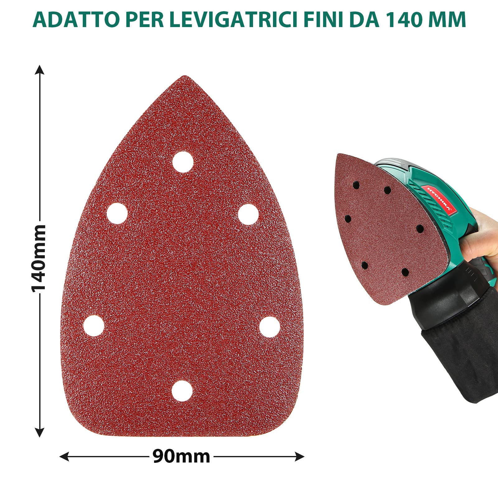 HYCHIKA Carta Vetrata per Levigatrice 60 pezzi, Carta Abrasiva ​P60/P80/P100/P120/P180/P240, Compatibile con HYCHIKA 200W Levigatrice (Numero di modello: FL118A)