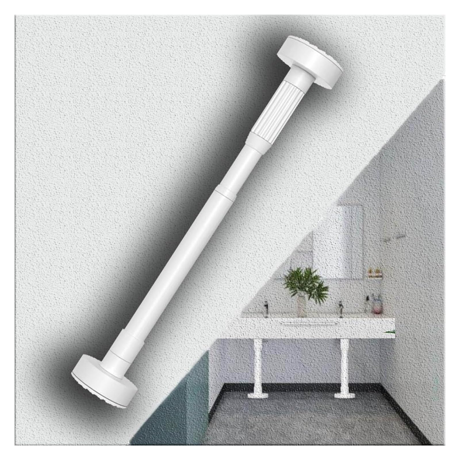 DHetyE Sink support legs Drill Free Support Poles For Kitchen SinkStainless Steel Sink Legs(Wit,Height 35 50cm)