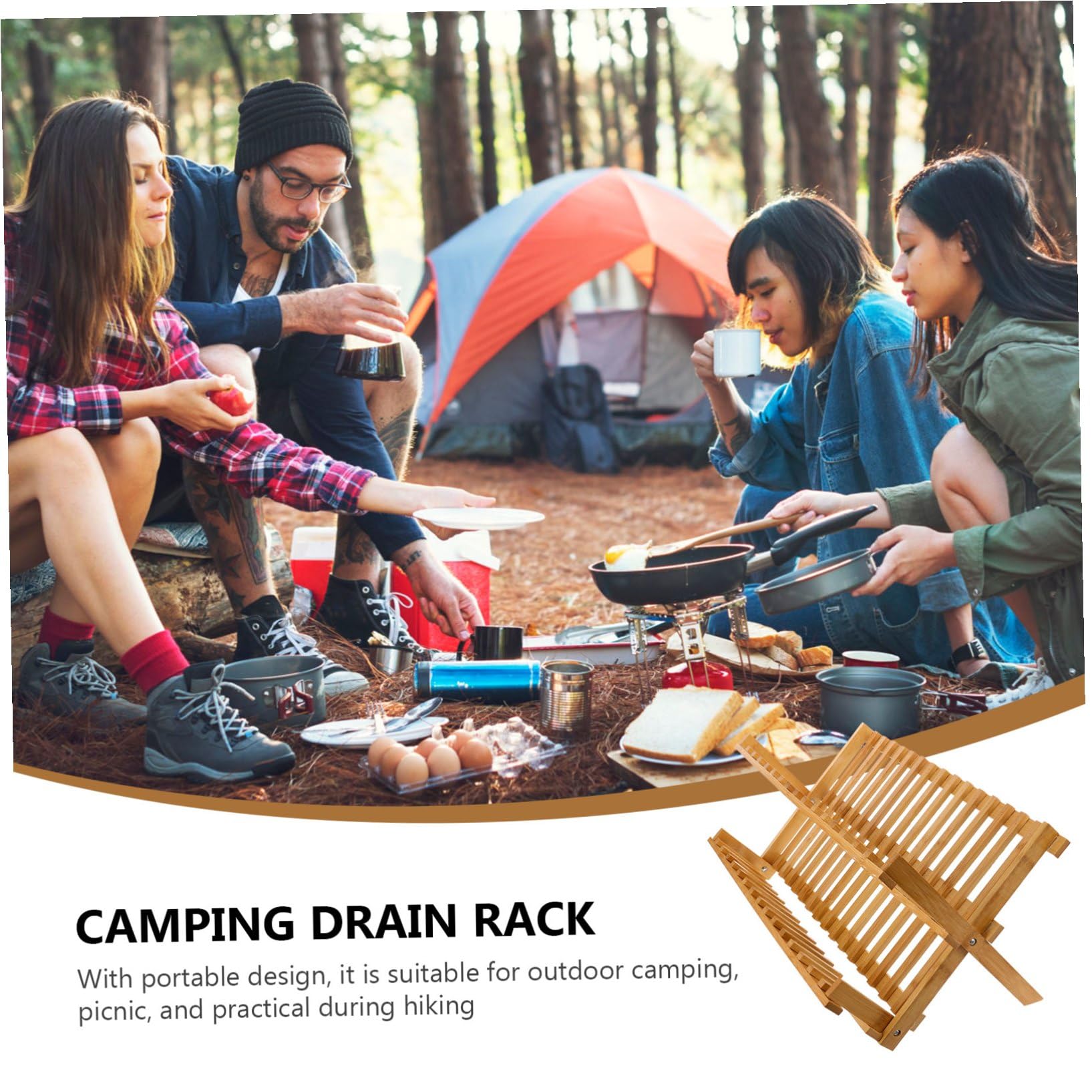 Mobestech Faltbares Geschirrständer Klappbares Abtropfgestell Camping Outdoor Aufbewahrungsregal mit Glattem Rahmen und Weichen Kanten