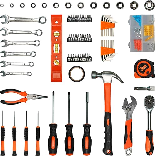 Miniatura 9 de Juego de herramientas de reparación del hogar de 141 piezas para hombres, mujeres, estudiantes universitarios, kit de herramientas para el hogar