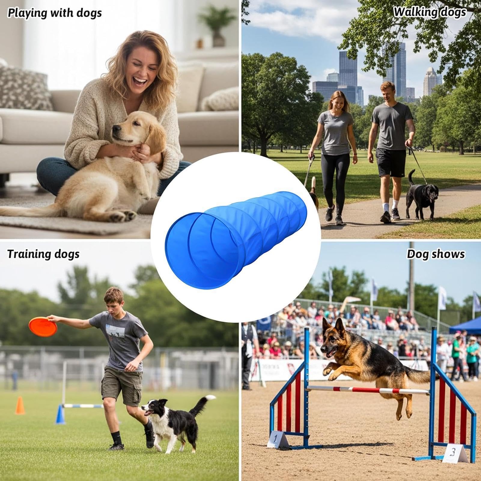 Equipo de adiestramiento en agilidad para perros Entrenador en agilidad con | Equipo para Parque Canino para Jardín, Parque, Playa, Zona Recreo, Campo, Competición, Recreación al