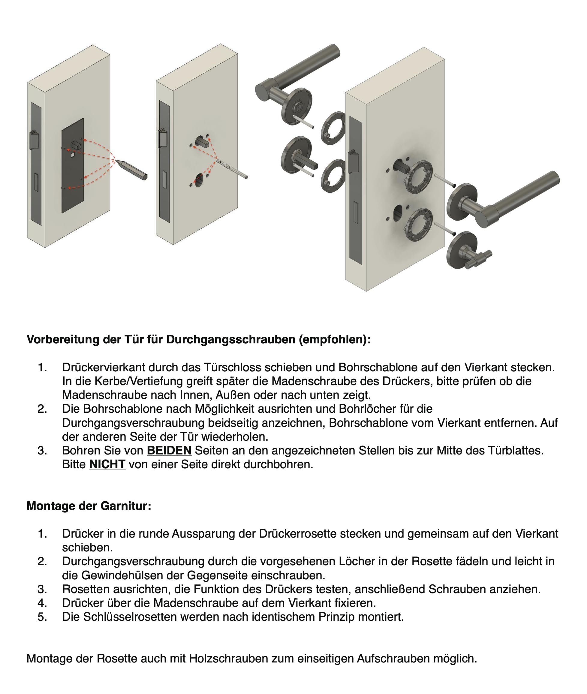 Beschläge Hamburg: Türgriffe/Türbeschlag One L — IO 07Z VAM WC/Bad — Türklinke ø 20 x 140 mm mit Verriegelung für Zimmertüren — Drückergarnitur/Türdrücker für Innentüren, ø 53 x 6 mm in Edelstahl matt