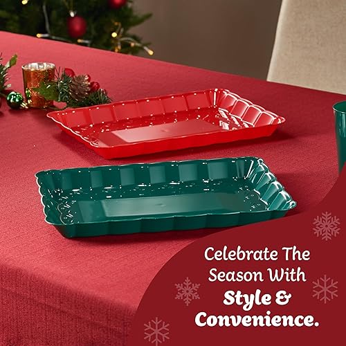 Miniatura 6 de Bandejas 9X13 (4, verde y rojo)