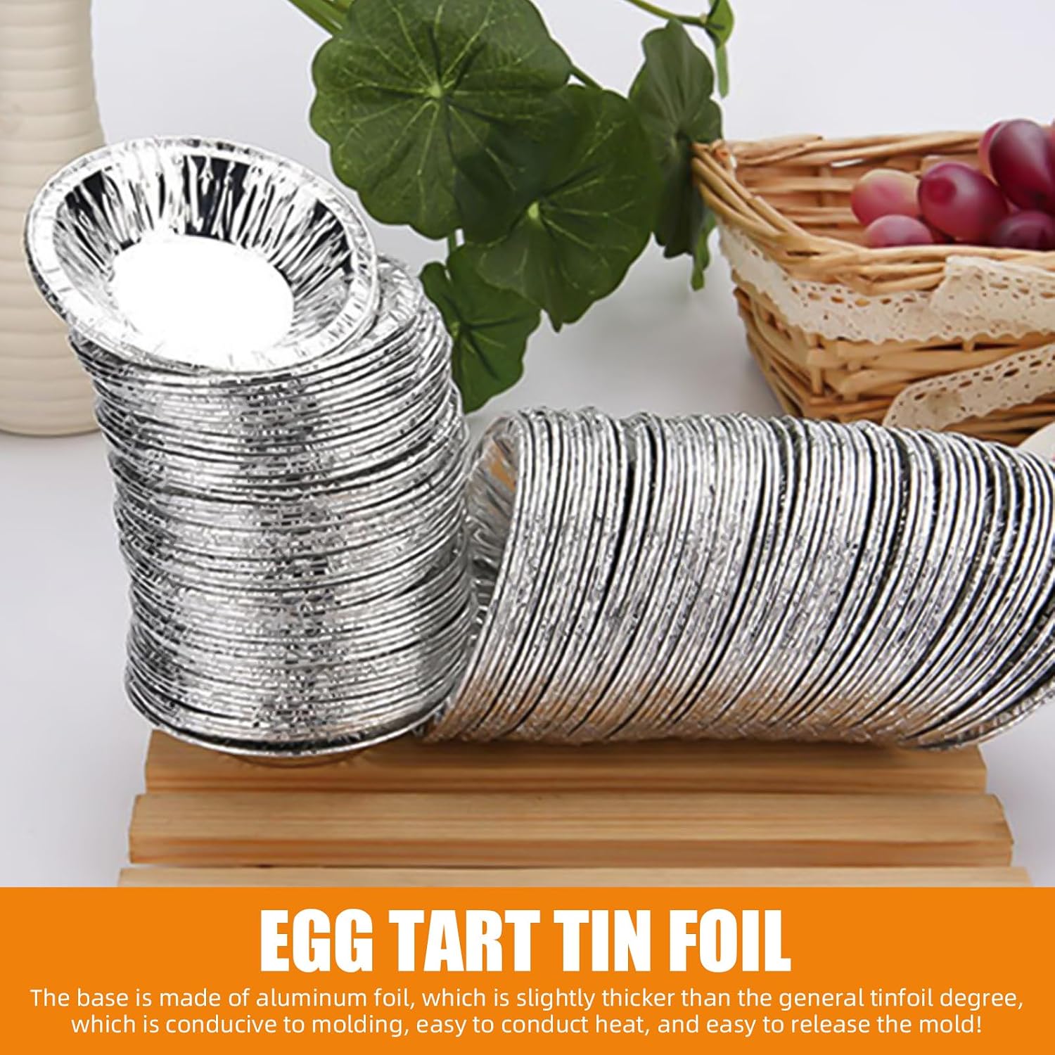 100 PCS Mini Pie Pans, Aluminum Foil Disposable Egg Tart Molds, Mini Tart Pans for Baking, Mini Tart Shells for Making Cupcake, Quiche Pie, Caramel Pudding