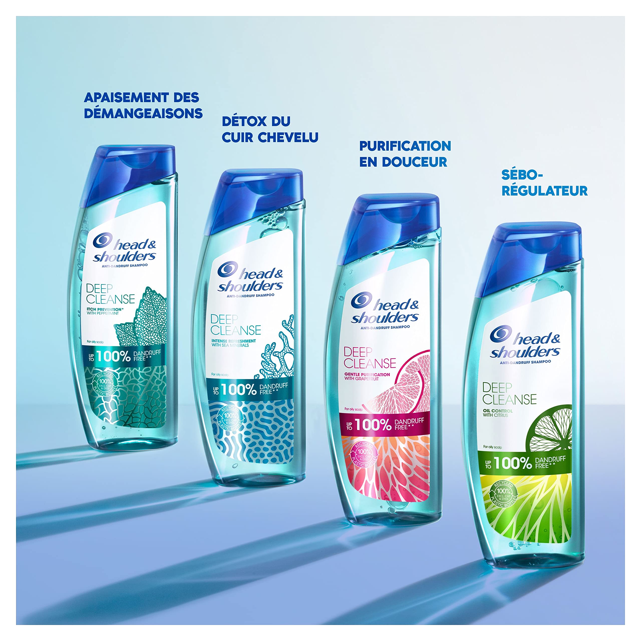 Head & Shoulders Pure Intense Purification En Douceur Shampooing Antipelliculaire 3x250 ml, Aux Agrumes, Pour Cuir Chevelu Gras, Jusqu’à 100 % des pellicules éliminées