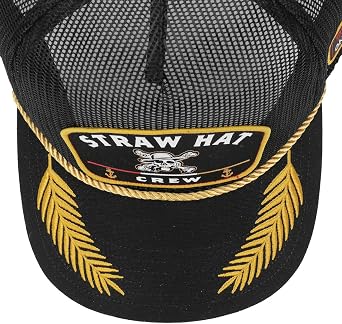 Bioworld One Piece Live Action Straw Hat Crew Gray Retro Full Mesh Hat-OSFA, Multicolor, One Size