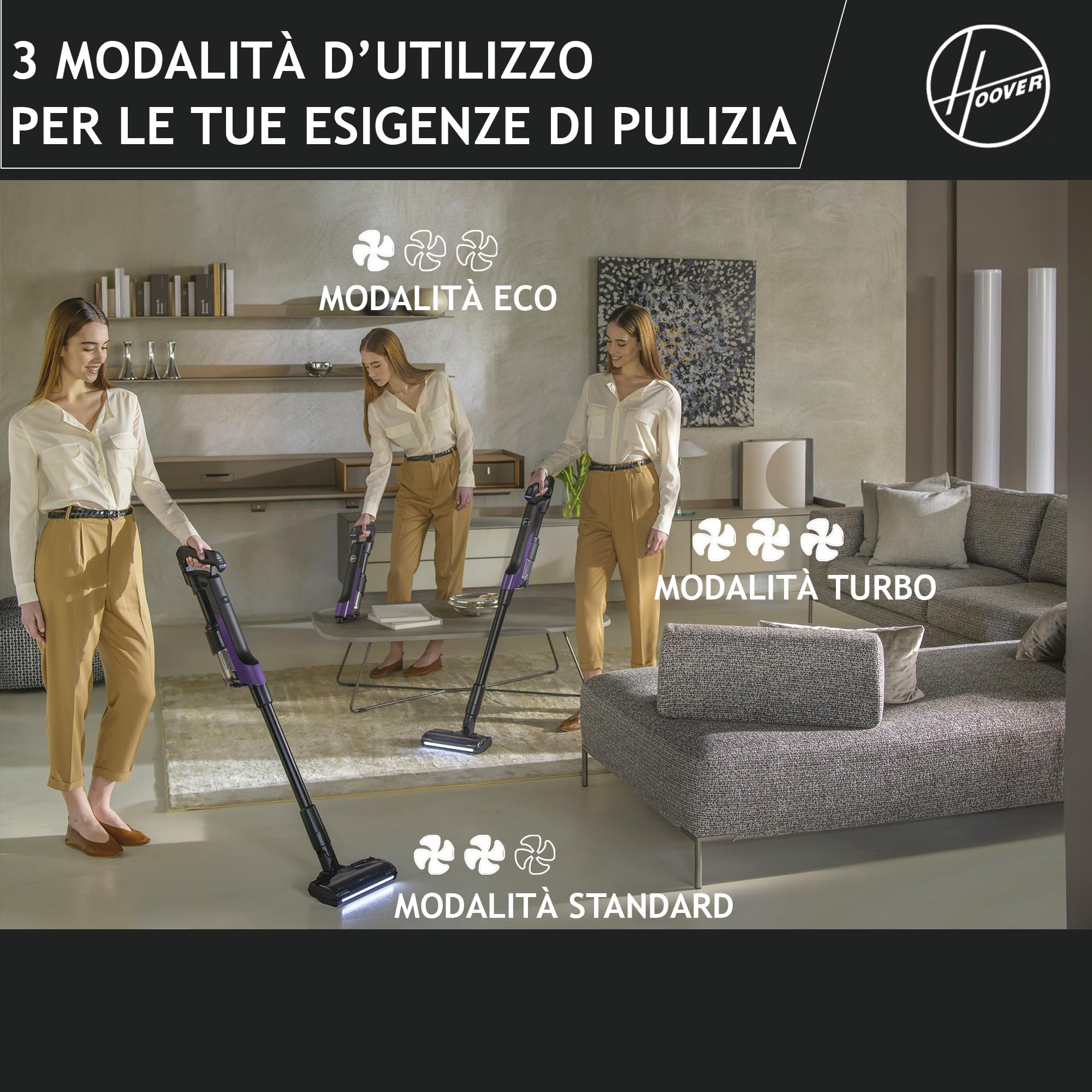 Hoover HF2 Aspirapolvere senza fili Ultraleggero, Tecnologia di compattazione polvere, Spazzola Multisuperficie Anti Groviglio, Luci LED, KIT accessori per una pulizia completa [HF2Z10H]