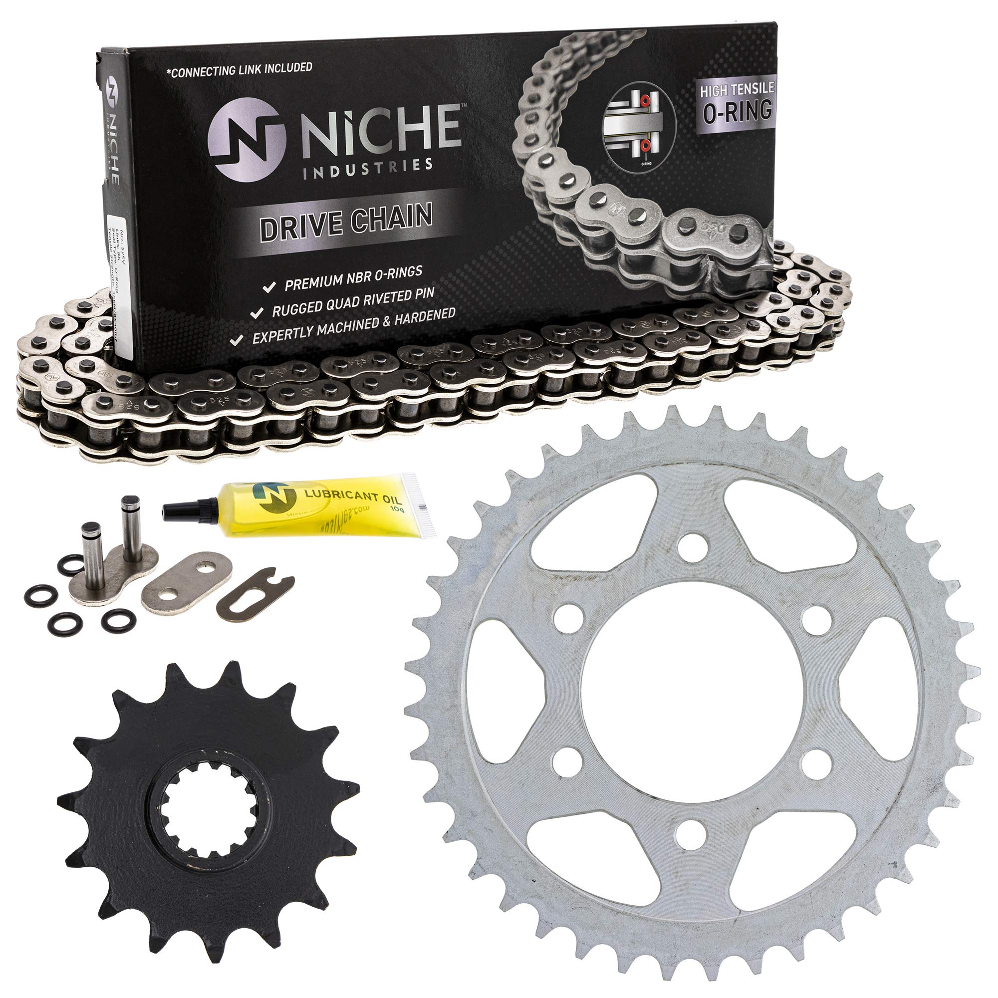 NICHE Drive Sprocket Chain Combo for Kawasaki Ninja ZX6R ZZR600
