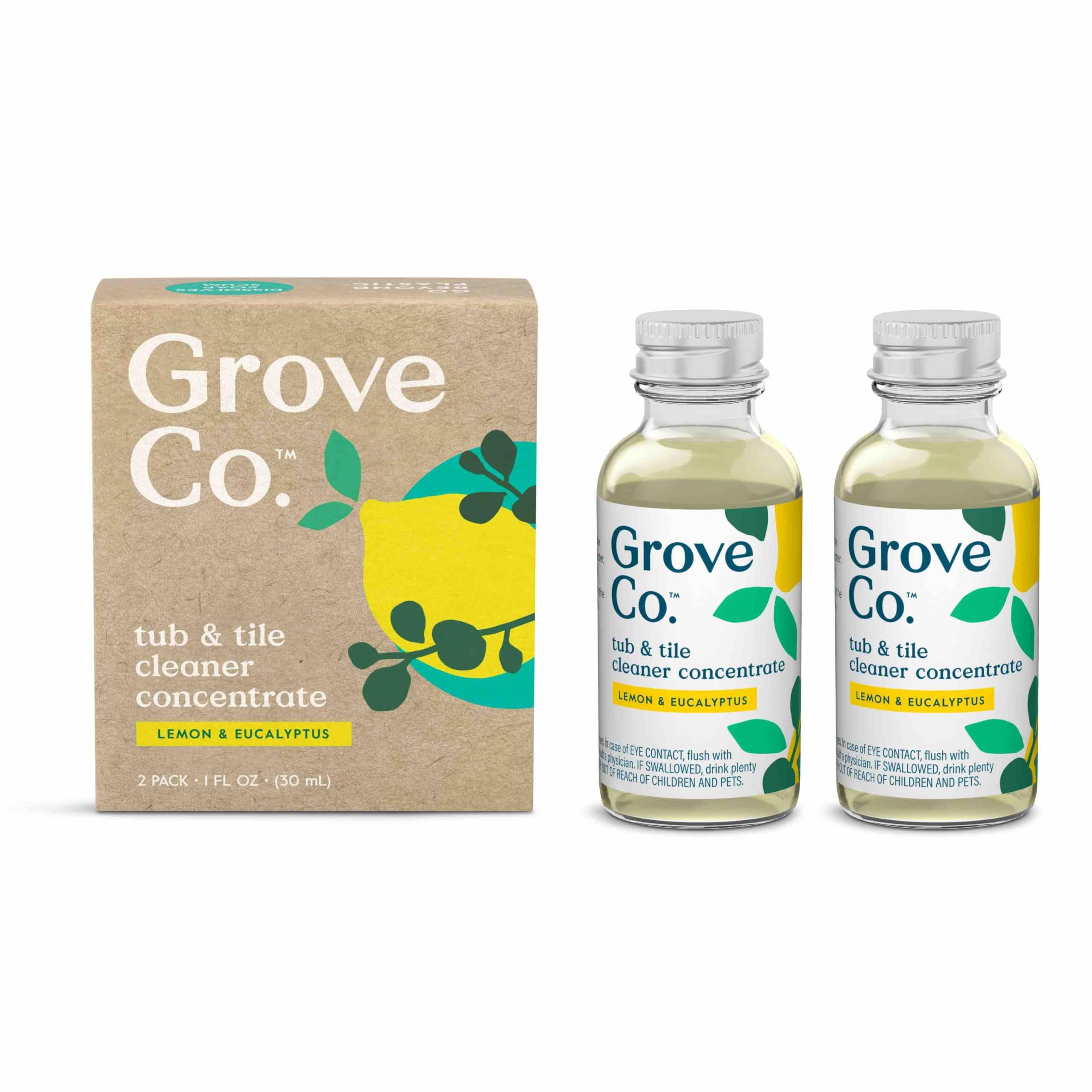 Grove Co. Tub and Tile Cleaner Concentrate, 2 x 1 fl oz Refills