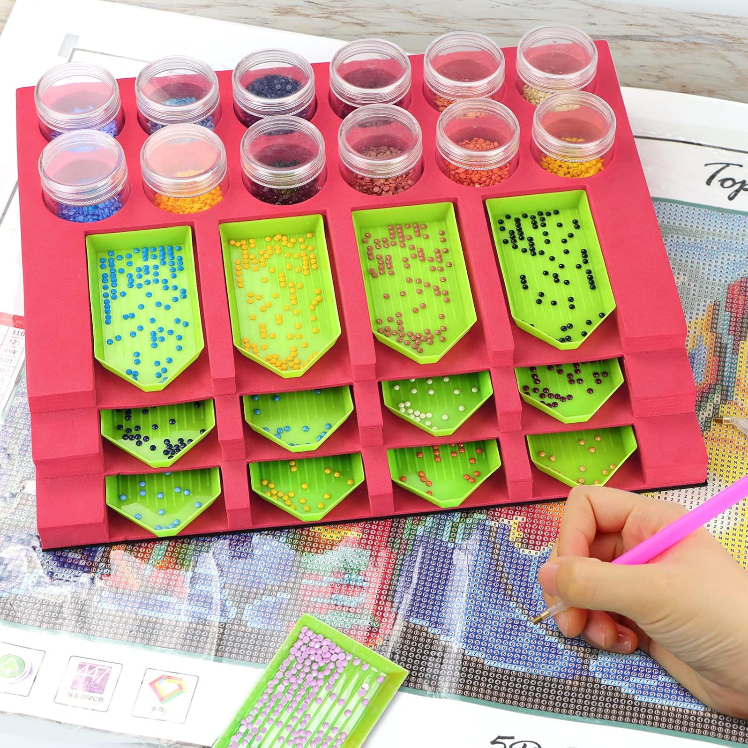 Diamond Painting Tray Organizer,12 Grids 5D Diamond