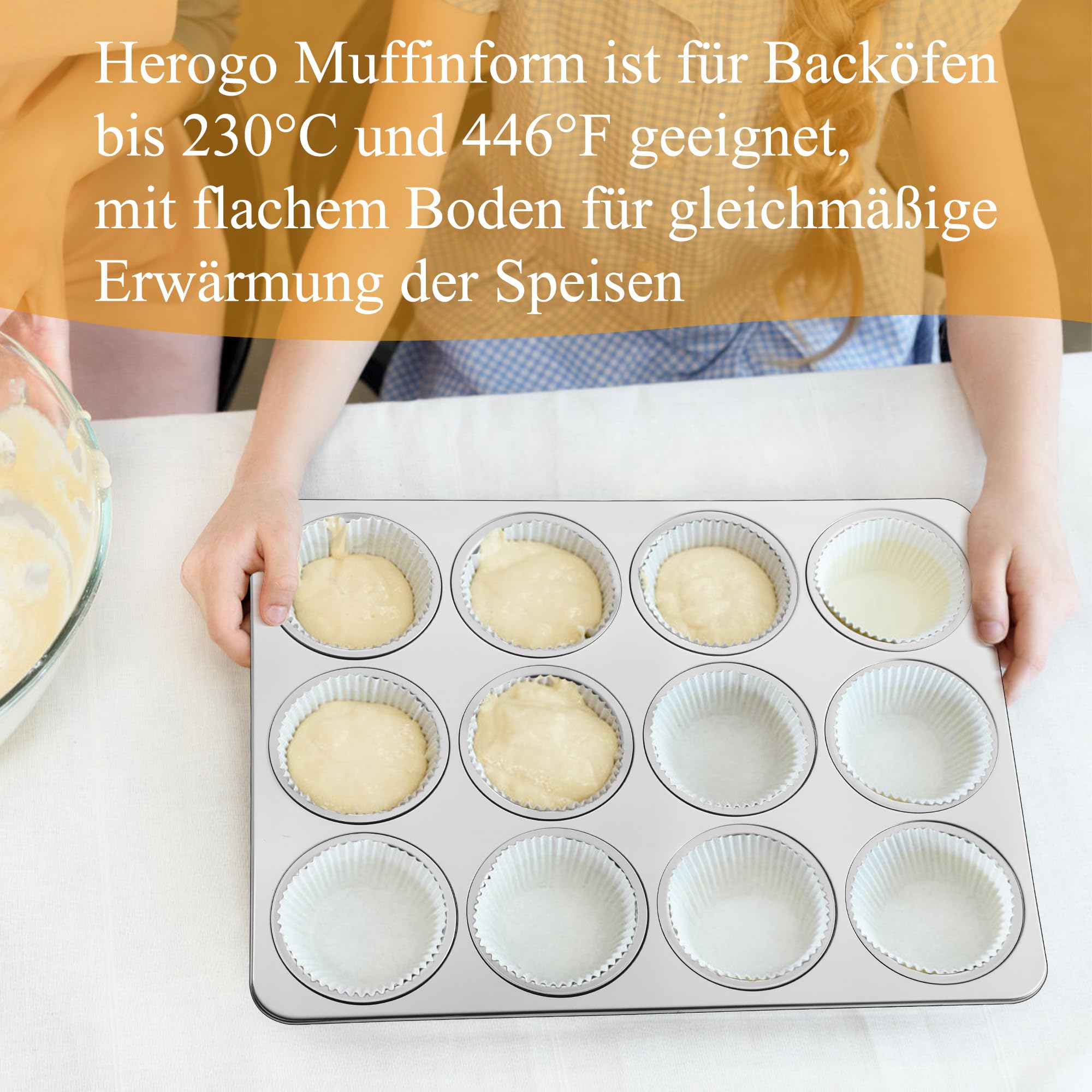 PLASTIFIC 12 Stampi Grandi In Silicone Per Muffin E Yorkshire Pudding, Antiaderenti, Resistenti Al Calore Fino A 260°C, Rossi - 4
