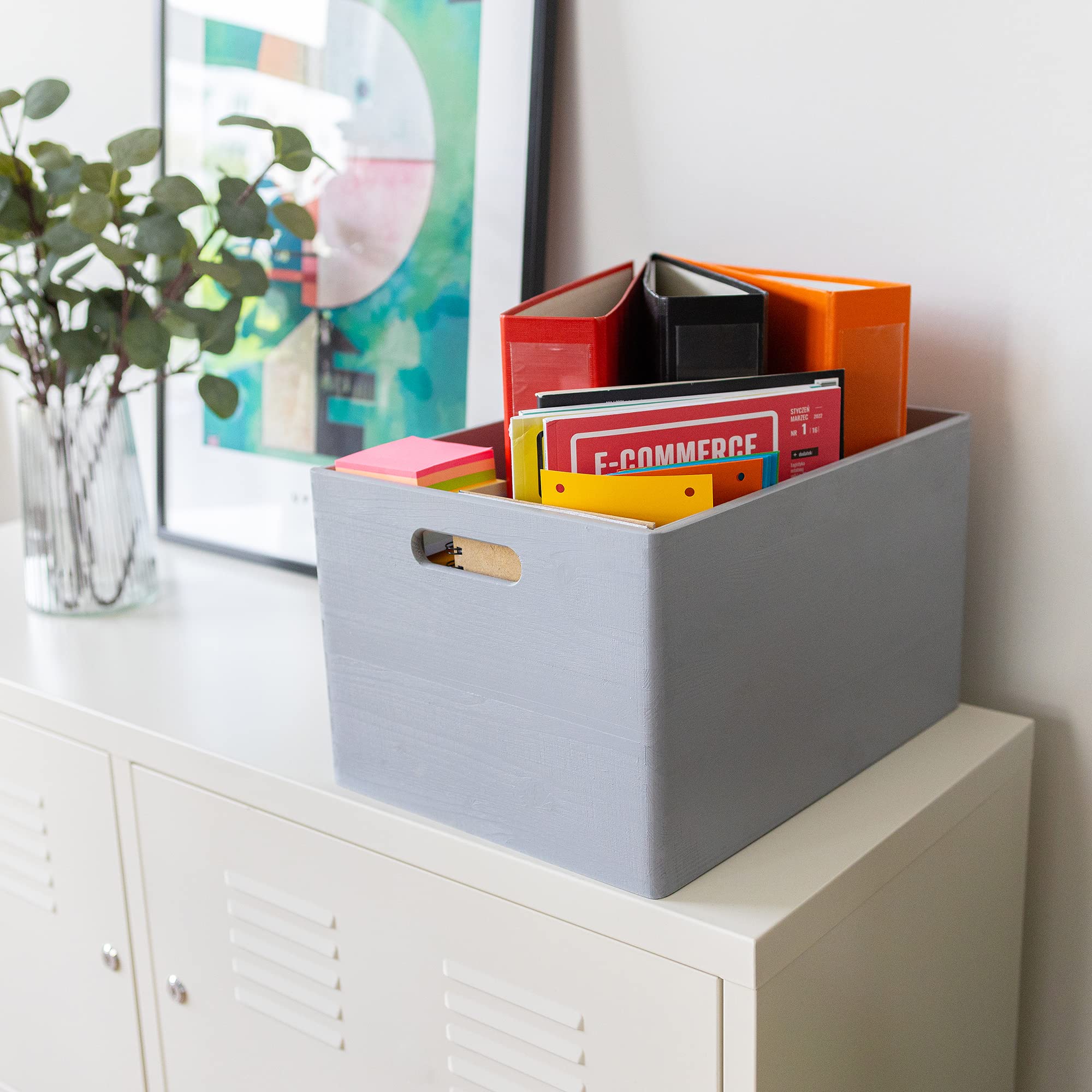 Creative Deco XXL Grote Platte Houten Krat-Doos Kist Wit | 39 x 29 x 23 cm ( /- 1 cm) | met Handgrepen | Perfect voor Documenten, Speelgoed en Gereedschap Creative Deco XXL Grote Platte Houten Krat-Doos Kist Wit | 39 x 29 x 23 cm ( /- 1 cm) | met Handgrepen | Perfect voor Documenten, Speelgoed en Gereedschap