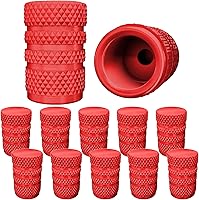 Vista 8 de Paquete de 12 tapones de aluminio para válvulas de neumáticos, metal con anillo de goma, cubierta a prueba de polvo, ajuste universal