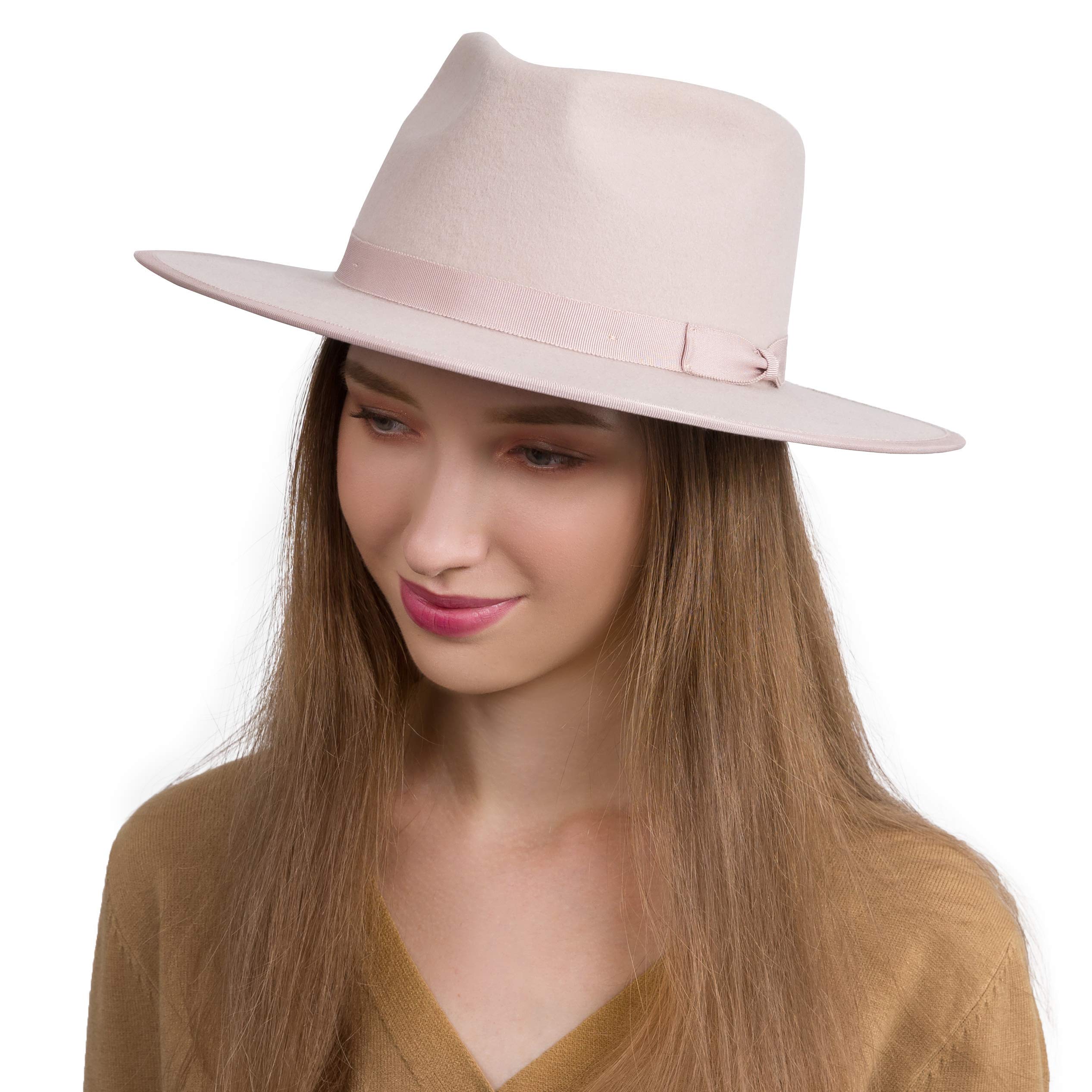 Classic Fedora Hat 100 Wool Felt Hat Retro Wide Brim Desertcart