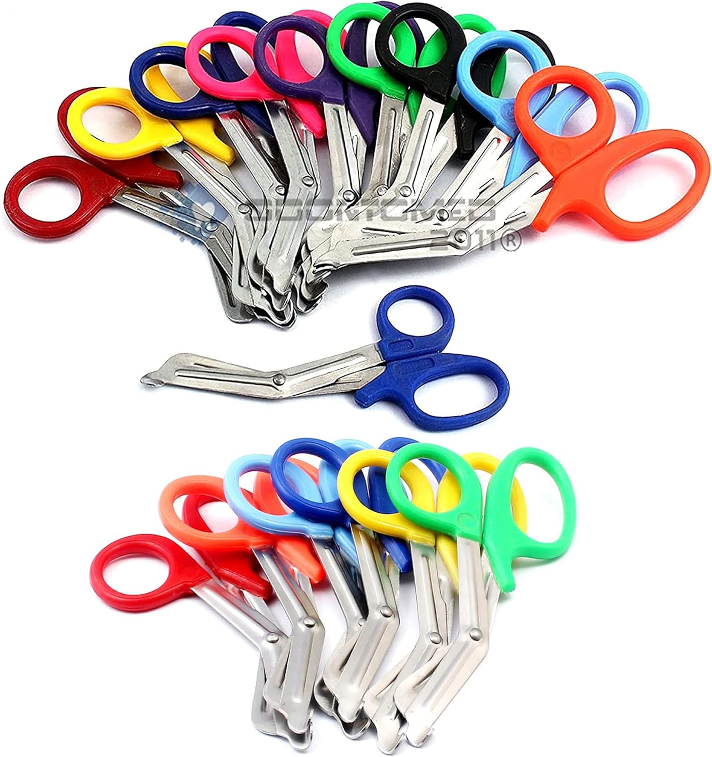 OdontoMed2011 20 pcs EMT 7.5" Trauma Shear Heavy Duty Assorted Rainbow, Ideal for EMS, Nurse, Medic, Police and Firefighter, Strong Enough to Cut A Penny in Half