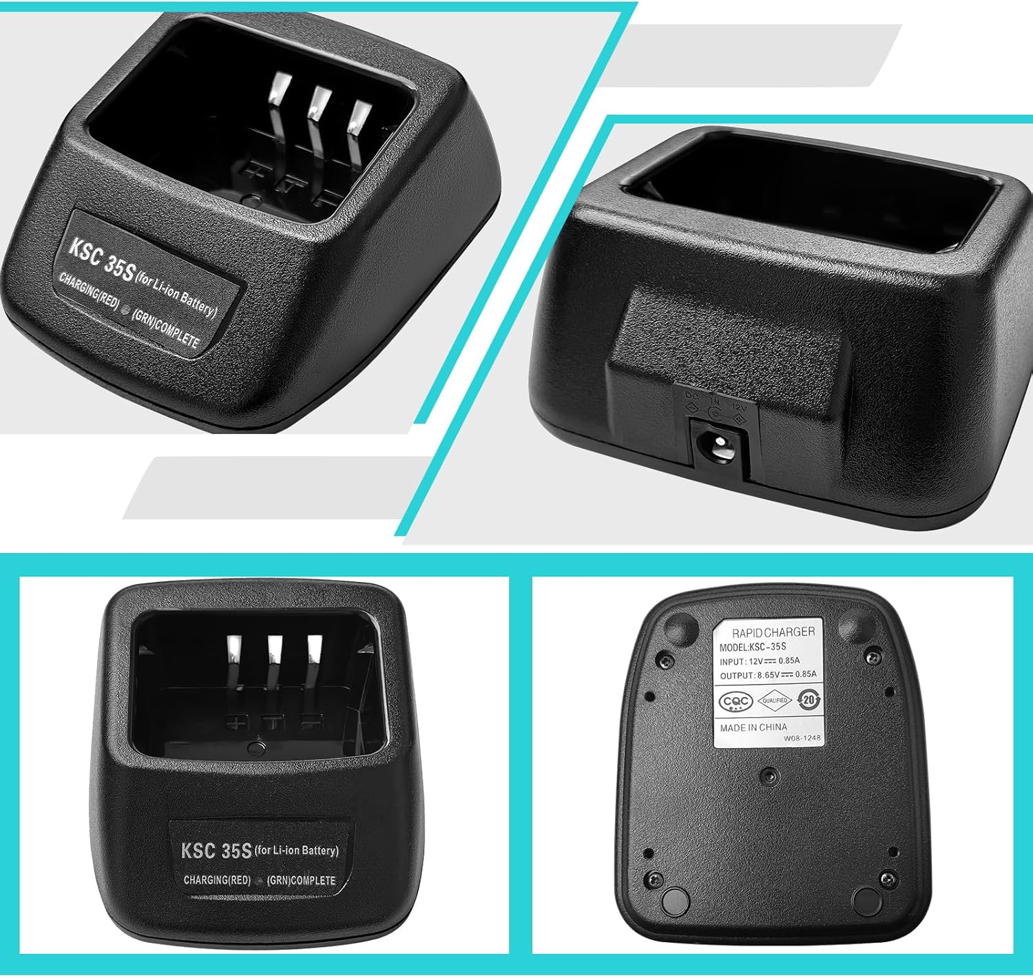 5 Pack KSC-35S Rapid Charger fit for Kenwood KNB-45L TK-2000 TK-3000 TK-3400 TK-2402V TK-2200 TK-2200L TK-2206 TK-2202 TK-2207 TK-2207G TK-3200 TK-3200L TH-K20 TH-K20A KNB-63L KNB-65L