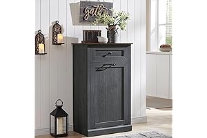Tilt Out Trash Can Cabinet, Dog Proof Hidden Trash Can