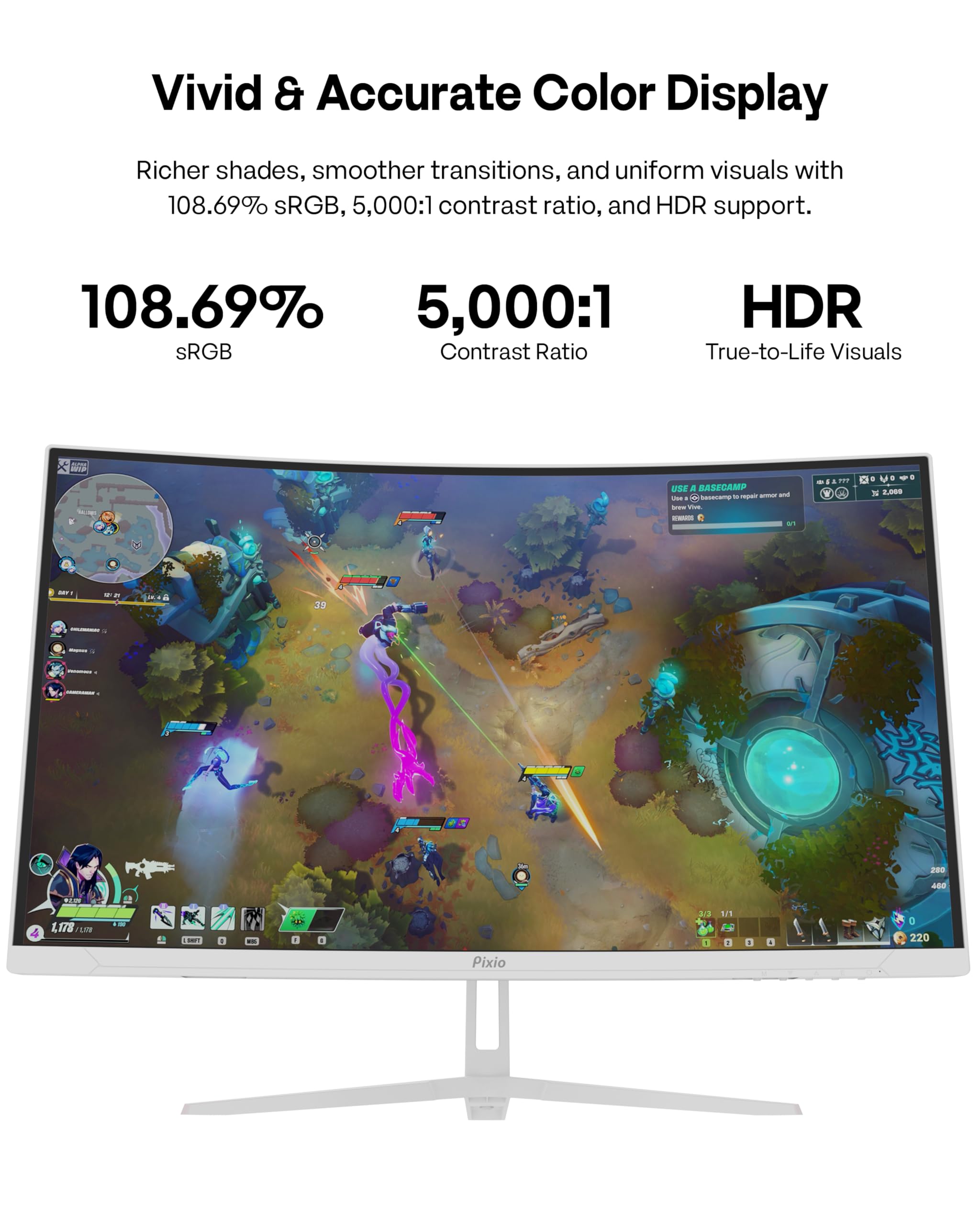 Amazon.com: Pixio PXC278 Wave White 27 inch 180Hz Refresh Rate QHD 