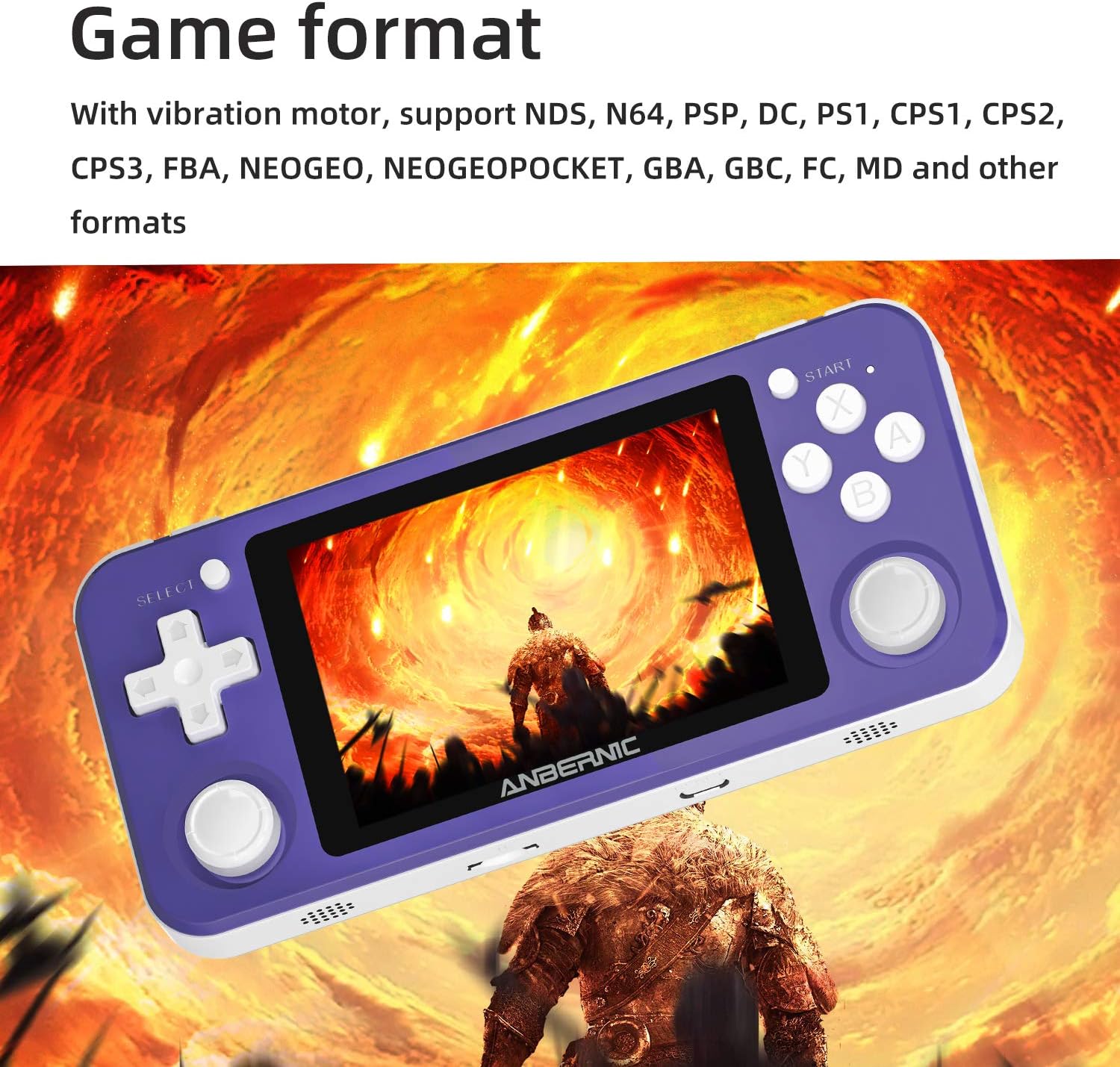 RG351P Handheld Game Console,Plug & Play Video Games Supports TF Extend 256GB , Portable Game Console 3.5 Inch IPS Screen Double 3D Rocker Supports 3.5mm Sound Headphones (Purple) : Toys & Games