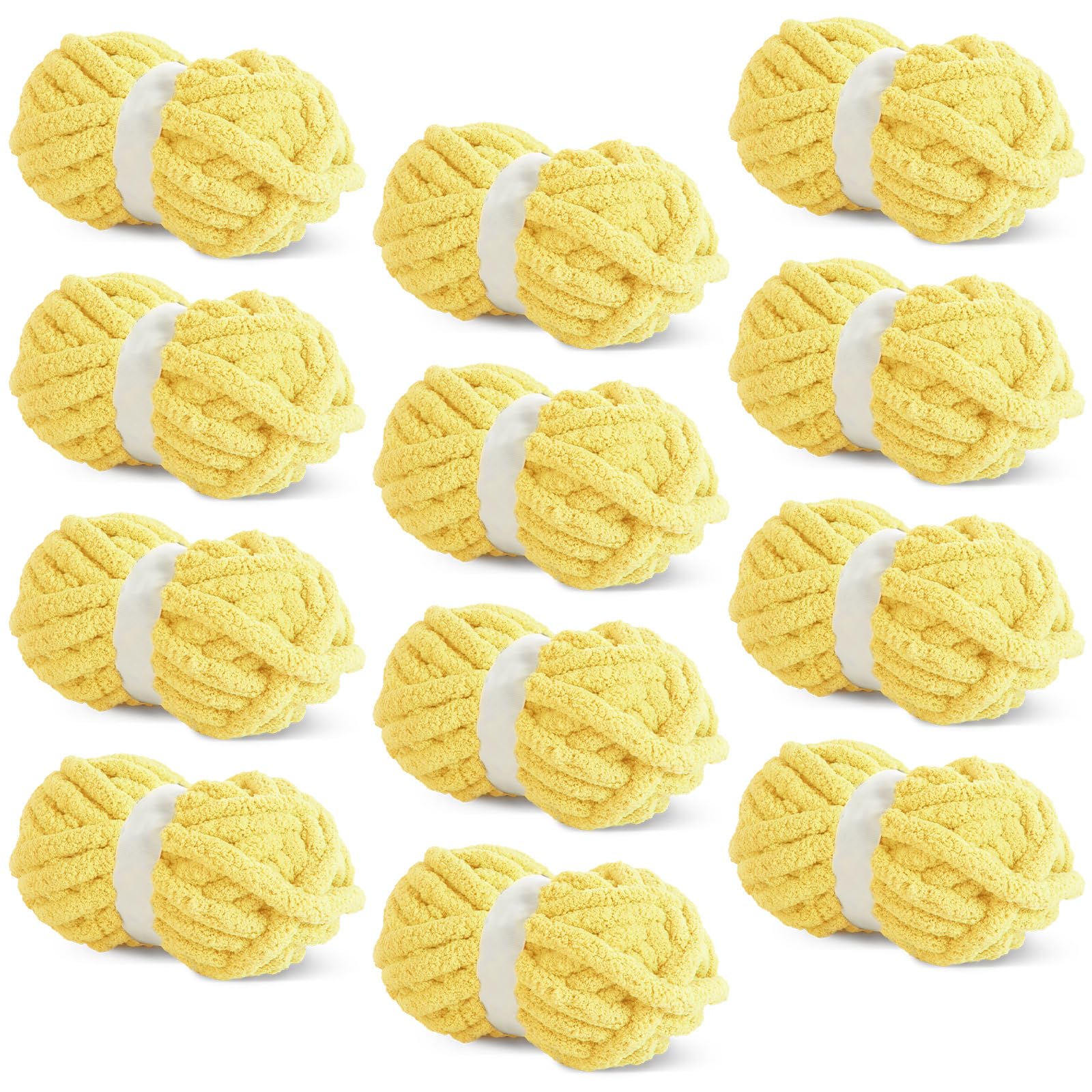 BALAPET 12 Pack Chunky Chenille Yarn for Crocheting & Knitting, 27yds 8 oz Each Skein Soft Fluffy Kitting Yarn Set, Thick Velvet Plush Yarn for Handcrafts Weaving Making Blankets — image 1