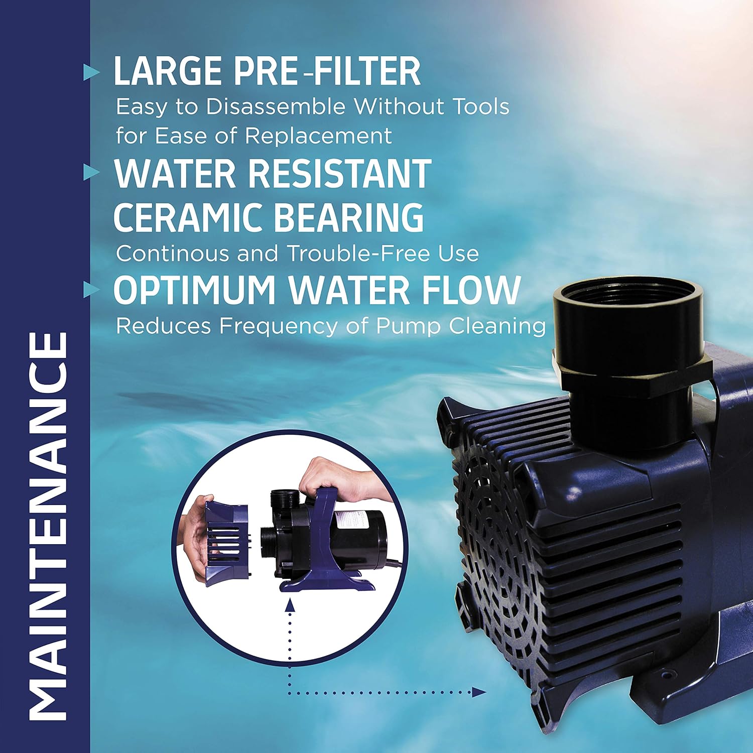 Alpine Corporation 10300 GPH Outdoor Décor Accessory for Fountains, Waterfalls, and Water Circulation : Pond Water Pumps : Patio, Lawn & Garden