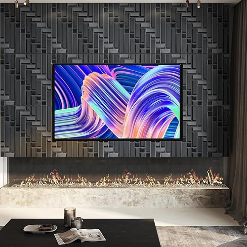 Miniatura 2 de STICKGOO Paneles de pared con diseño ondulado para decoración de pared interior, paneles 3D texturizados de PVC dorado cepillado profundo, paneles