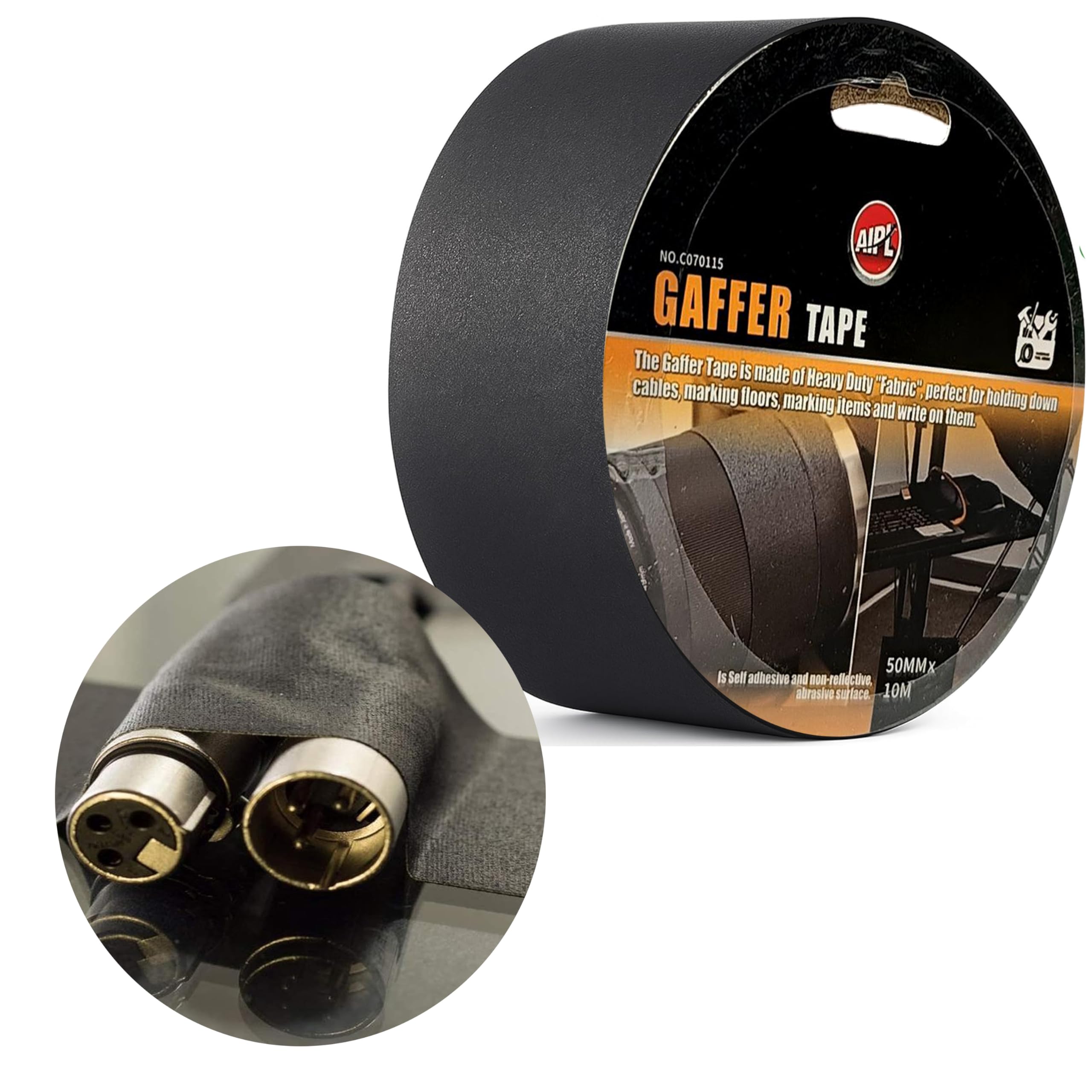 Real Professional Grade Gaffer Tape, Heavy Duty Gaffers Tape, Non-Reflective, Multipurpose - 5CM X 10 MTR
