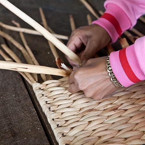 Miniatura 5 de eHemco Armario de almacenamiento de extremo X de 3 niveles con 6 cestas de mimbre, gris