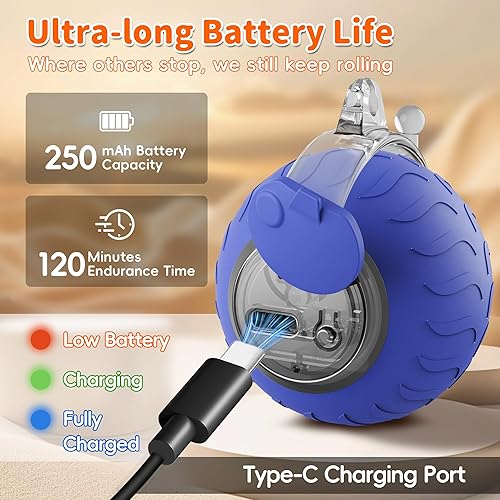 Miniatura 4 de UPSKY Pelota de juguete interactiva para gatos de interior, juguete eléctrico de movimiento automático, juguete de 3 modos de velocidad, juguetes