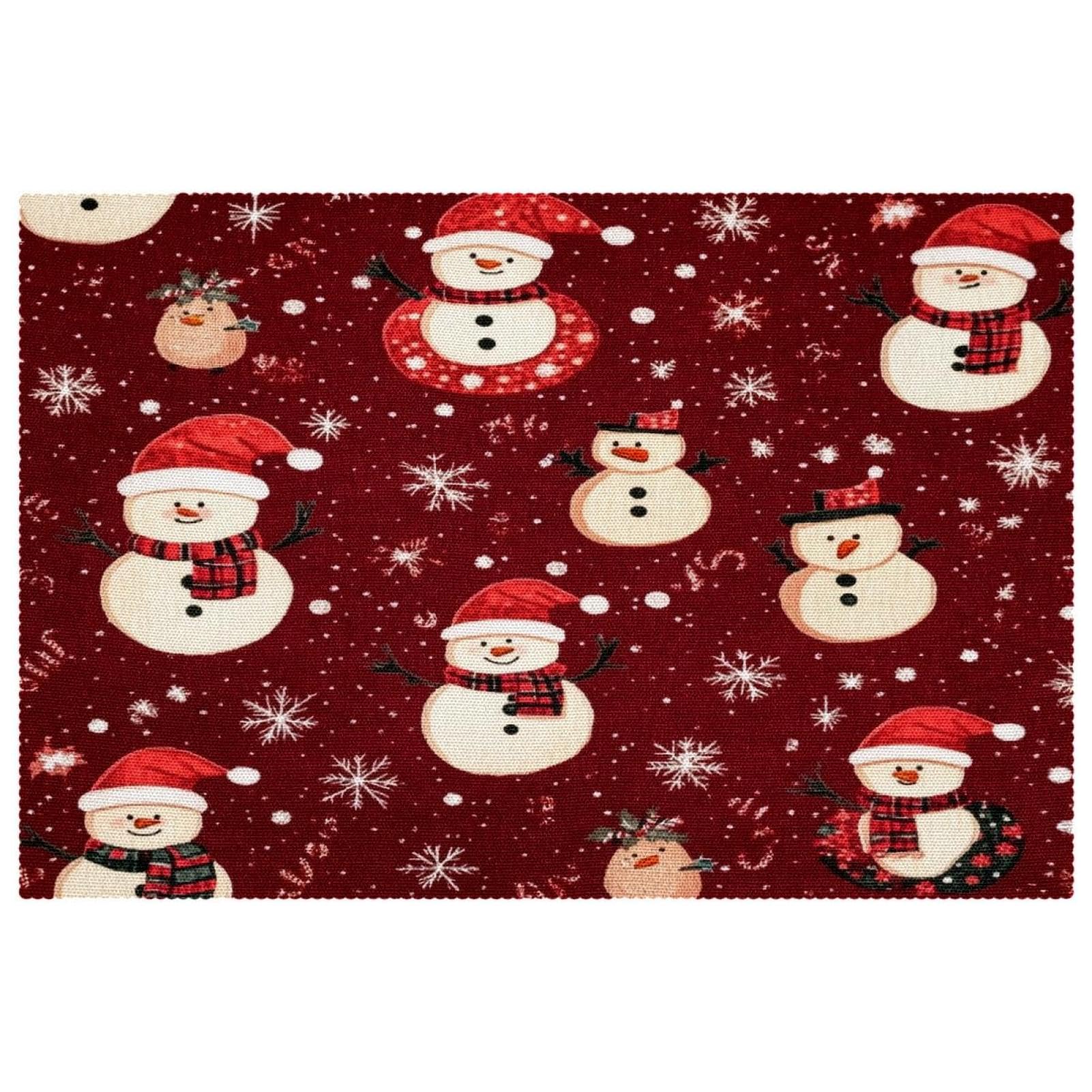 Set de table de salle à manger motif Noël aux finitions soignées lot de 6