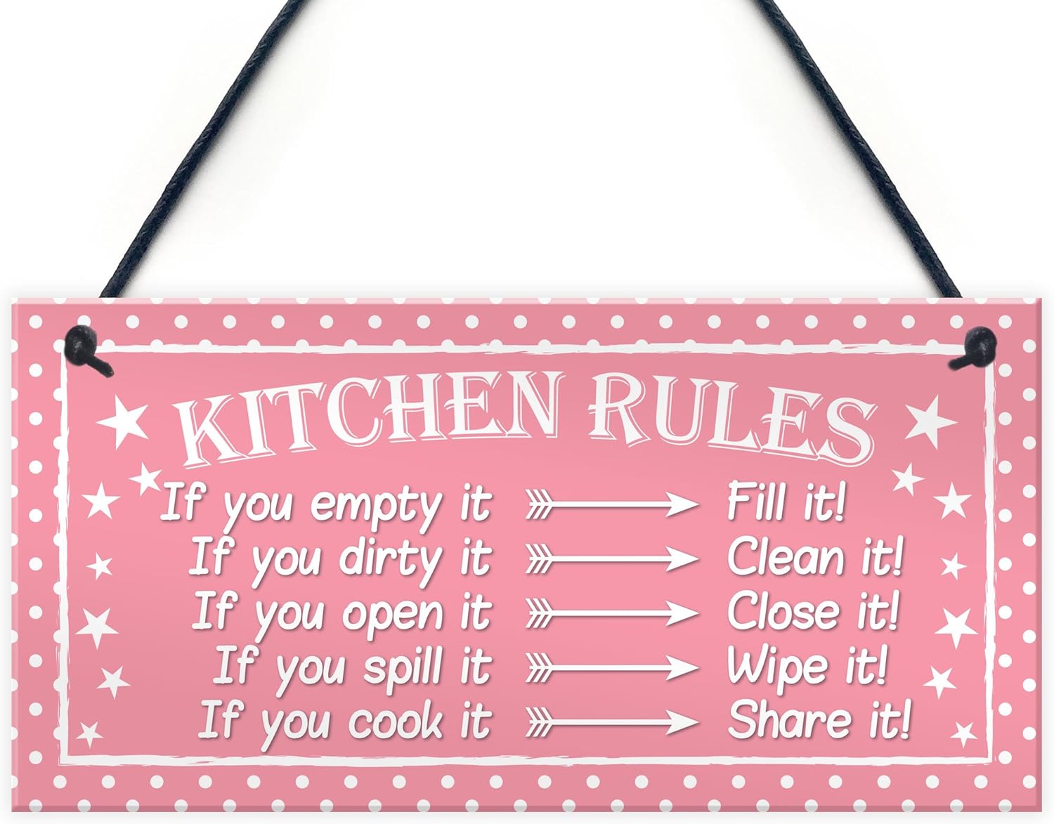 XLD Store Funny Kitchen Rules Polka Dot Funny Home
