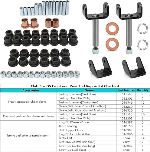 Miniatura 4 de 10L0L Kit de reparación Deluxe para carrito de golf delantero y trasero para Club Car DS 1992 en adelante modelos eléctricos y gaseosos con
