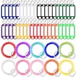 Uniclife Wrist Spring Spiral Coil Keychains & Key Tag Labels Plastic Colorful Stretchable Key Holder Wrist Bracelet Keychain