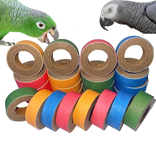 24Pcs Fatty Bagels Bird Toys for Parrots Durable Cardboard Chewing