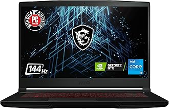msi GV15 15.6" 144Hz Gaming Laptop: Intel Core i5-11400H GTX 1650 8GB 256GB NVMe SSD, Wi-Fi 6, USB Type-C, Nahimic 3 Audio Immersion, Win 11: Black 11SC-633
