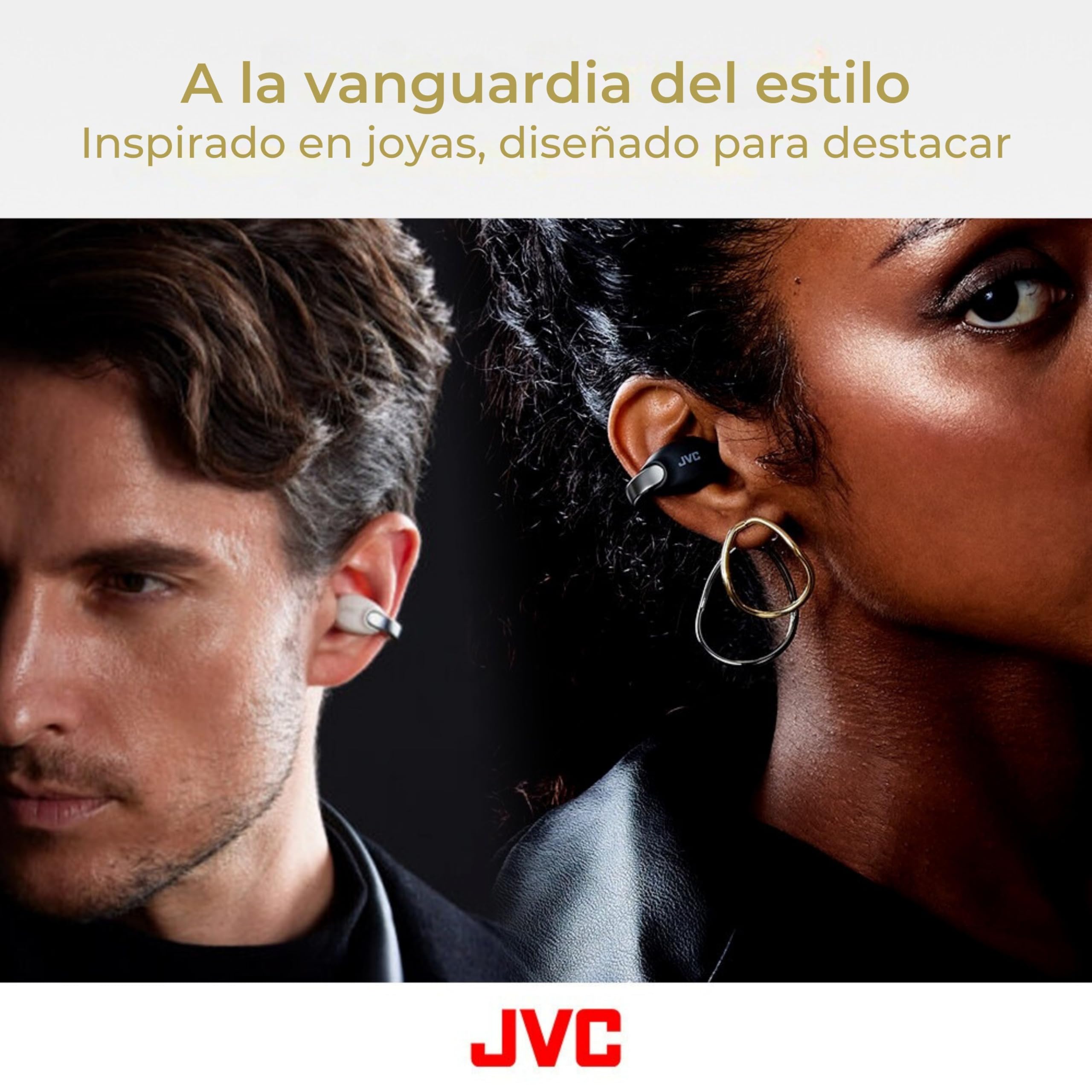 JVC Auriculares Inalámbricos Bluetooth | 24h de Batería y Carga Rápida | Auriculares Oreja Abierta | Ligeros y Resistentes al Agua | Deportivos con IPX4 y Control Táctil - HA-NP1T Negro