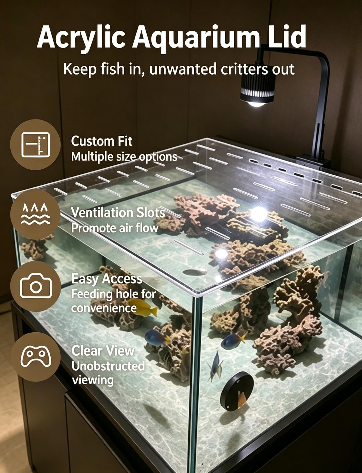 6mm Acrylic Aquarium Lid Fish Tank Cover Custom Cut Clear Panel
